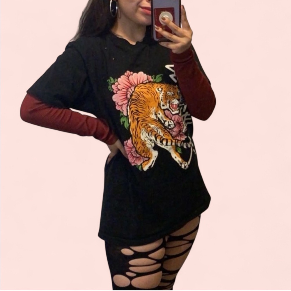 Black Graphic tiger T-Shirt